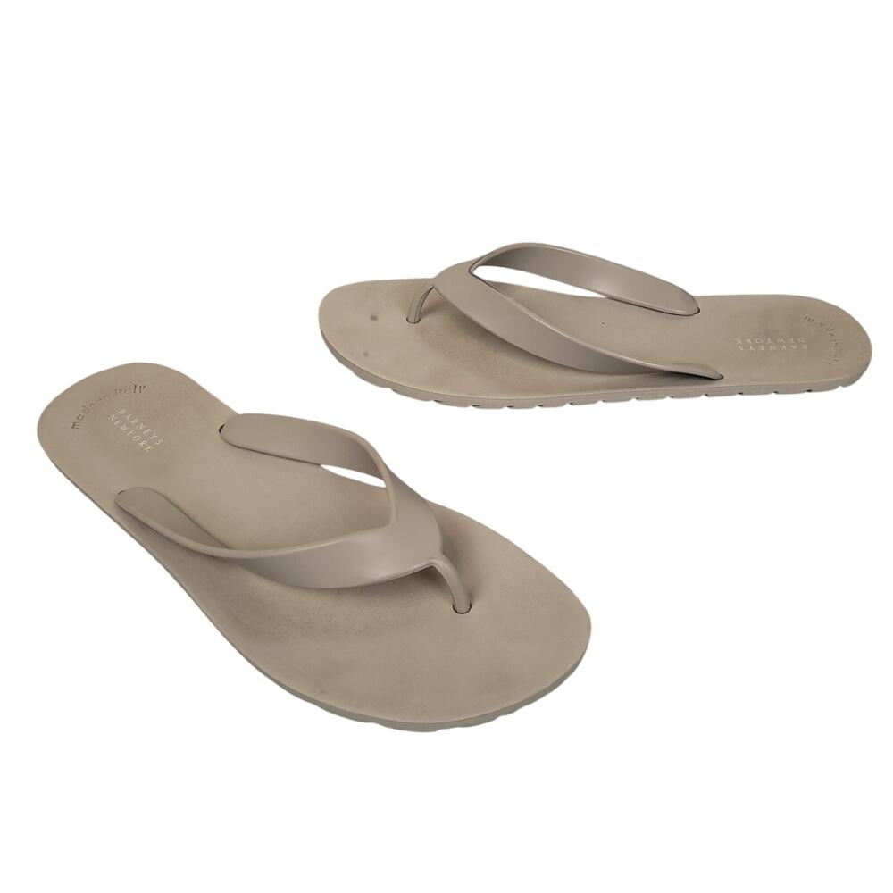 Barneys New York Mens 12 Flip Flop Sandals Gray Quiet Luxury Made In Italy EUC